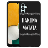 Hoesje Zwart geschikt voor Samsung Galaxy A13 5G - Hakuna Matata white