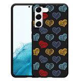 Hoesje Zwart geschikt voor Samsung Galaxy S22+ - Doodle hearts