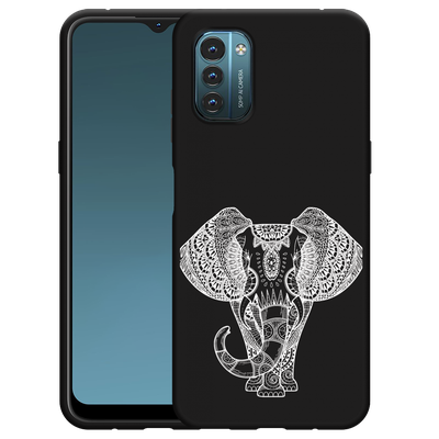 Cazy Hoesje Zwart geschikt voor Nokia G11/G21 - Mandala Elephant