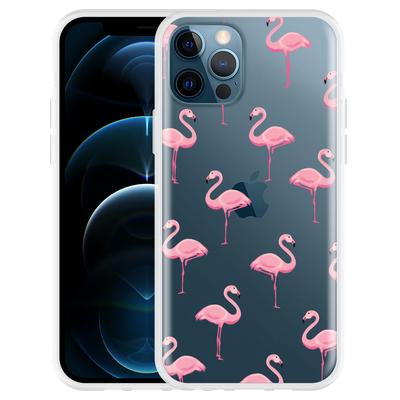 Cazy Hoesje geschikt voor iPhone 12 Pro - Flamingo