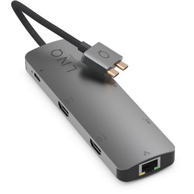 LINQ Connects 7-in-2 D2 Pro MST USB-C Multiport Hub - Grijs - LQ48011