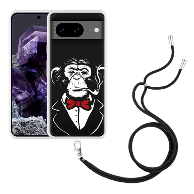 Cazy Hoesje met koord geschikt voor Google Pixel 8 Smoking Chimp