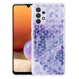 Hoesje geschikt voor Samsung Galaxy A32 4G - Paars Hexagon Marmer