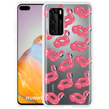 Hoesje geschikt voor Huawei P40 - Inflatable Flamingos