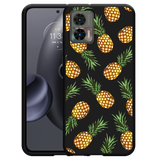Hoesje Zwart geschikt voor Motorola Edge 30 Neo - Ananas