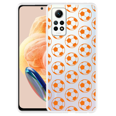 Cazy Hoesje geschikt voor Xiaomi Redmi Note 12 Pro 4G Orange Soccer Balls