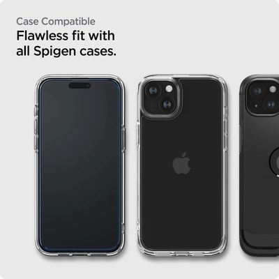Spigen iPhone 15 AlignMaster Full Cover Glass (2 Pack) - AGL06906