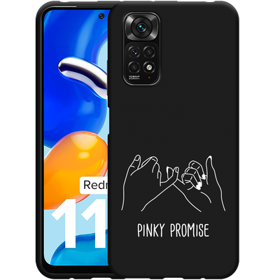 Cazy Hoesje Zwart geschikt voor Xiaomi Redmi Note 11/11S - Pinky Promise