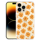 Hoesje geschikt voor iPhone 14 Pro Max - Oranje Bloemen