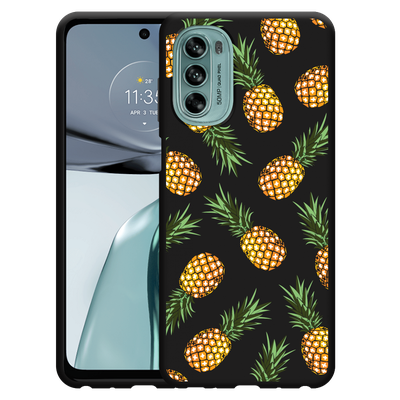 Cazy Hoesje Zwart geschikt voor Motorola Moto G62 5G - Ananas