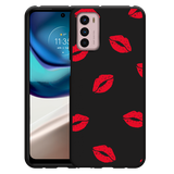 Hoesje Zwart geschikt voor Motorola Moto G42 - Red Kisses