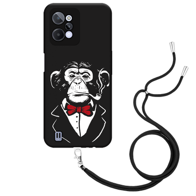 Cazy Hoesje met Koord Zwart geschikt voor Realme C31 - Smoking Chimp
