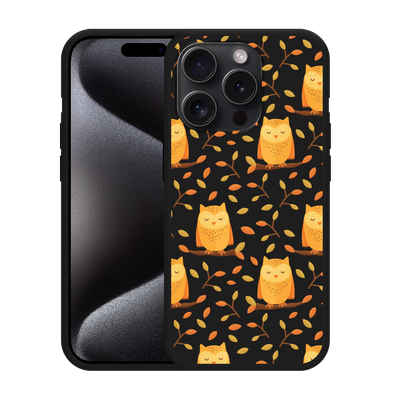 Cazy Hoesje Zwart geschikt voor iPhone 15 Pro Cute Owls