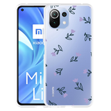 Hoesje geschikt voor Xiaomi 11 Lite 5G NE/Mi 11 Lite - Paarse Bloemen