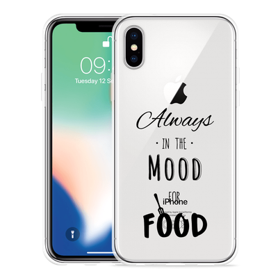 Cazy Hoesje geschikt voor iPhone Xs - Mood for Food Black