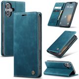 Caseme Hoesje geschikt voor iPhone 16 - Retro Wallet Case - Blauw