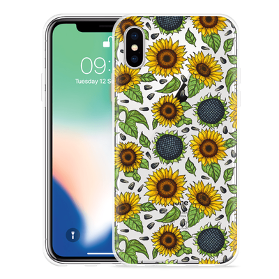 Cazy Hoesje geschikt voor iPhone X - Sunflowers