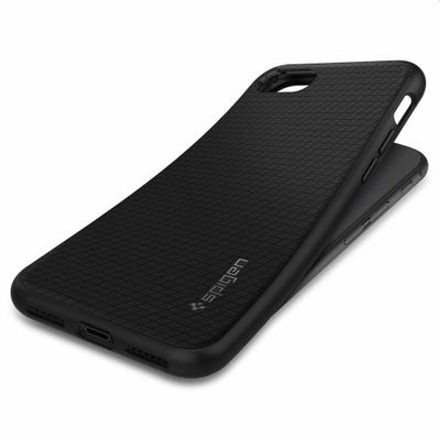 Hoesje geschikt voor iPhone SE 2022/2020 - Spigen Liquid Air Armor Case - Zwart