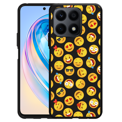 Cazy Hoesje Zwart geschikt voor Honor X8a Emoji