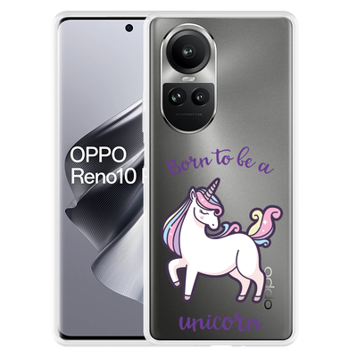 Cazy Hoesje geschikt voor Oppo Reno10 Pro 5G Born to be a Unicorn