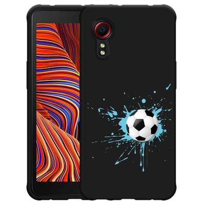 Cazy Hoesje Zwart geschikt voor Samsung Galaxy Xcover 5 - Soccer Ball