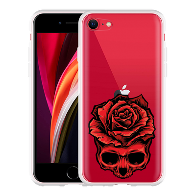 Cazy Hoesje geschikt voor iPhone SE 2020 - Red Skull