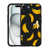 Hoesje Zwart geschikt voor iphone 15 Banana