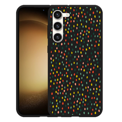 Cazy Hoesje Zwart geschikt voor Samsung Galaxy S23+ Happy Dots