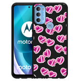 Hoesje Zwart geschikt voor Motorola Moto G71 - Hartjes Zonnebrillen
