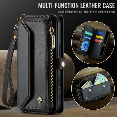 Caseme Case iPhone 16 - Crossbody Wallet Case - Black