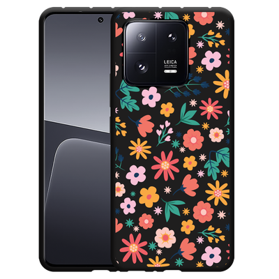 Cazy Hoesje Zwart geschikt voor Xiaomi 13 Pro Always have flowers