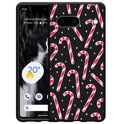 Cazy Hoesje Zwart geschikt voor Google Pixel 7 - Snoepstokken