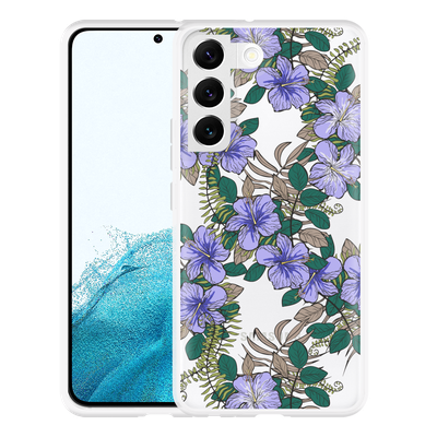 Cazy Hoesje geschikt voor Samsung Galaxy S22 - Purple Flowers