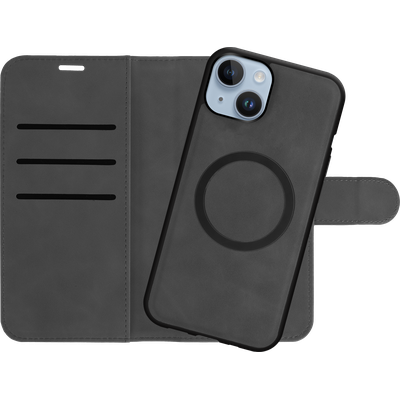 Cazy Uitneembaar Wallet Hoesje voor iPhone 14 Plus - Magfit 2-in-1 Hoesje met Pasvakjes - Zwart