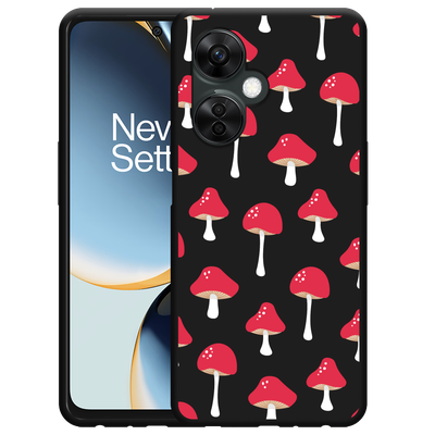 Cazy Hoesje Zwart geschikt voor OnePlus Nord CE 3 Lite 5G Paddenstoelen