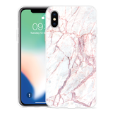 Hoesje geschikt voor iPhone Xs - White Pink Marble