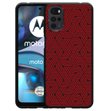 Hoesje Zwart geschikt voor Motorola Moto G22 - Geometric