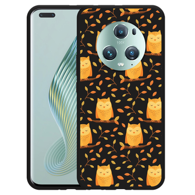 Cazy Hoesje Zwart geschikt voor Honor Magic5 Pro Cute Owls