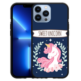 Hoesje Zwart geschikt voor iPhone 13 Pro Max - Sweet Unicorn