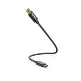 Hama USB-C naar USB-C oplaadkabel - 20cm - Geschikt voor Smartphone en Tablet - Zwart