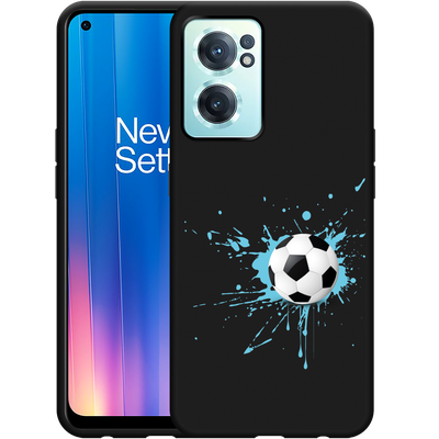 Cazy Hoesje Zwart geschikt voor OnePlus Nord CE2 - Soccer Ball