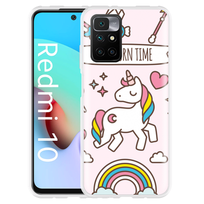 Cazy Hoesje geschikt voor Xiaomi Redmi 10 - Unicorn Time