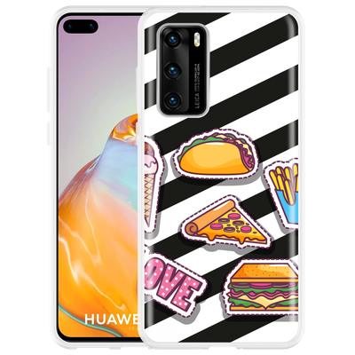 Cazy Hoesje geschikt voor Huawei P40 - Love Fast Food