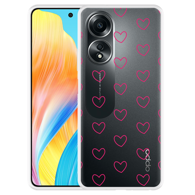 Cazy Hoesje geschikt voor Oppo A58 4G Kleine Hartjes