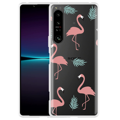 Cazy Hoesje geschikt voor Sony Xperia 1 IV - Flamingo Pattern