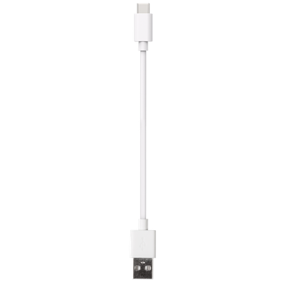 Cazy USB naar USB-C Kabel - Korte USB-C Kabel - 20cm - Wit - 3 stuks