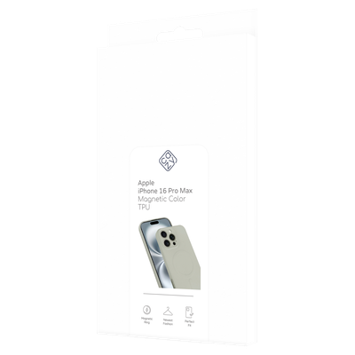 Cazy Soft Color TPU Hoesje geschikt voor iPhone 16 Pro Max - met Magnetische Ring - geschikt voor Magsafe - Ivory