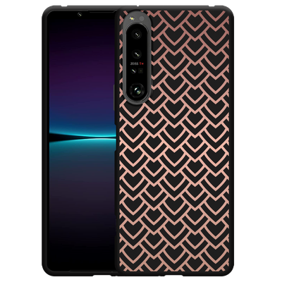 Cazy Hoesje Zwart geschikt voor Sony Xperia 1 IV - Pink Pattern