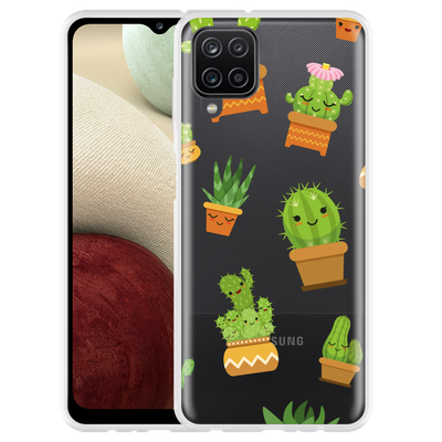 Cazy Hoesje geschikt voor Samsung Galaxy A12 - Happy Cactus