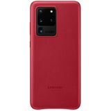 Samsung Hoesje geschikt voor Galaxy S20 Ultra - Leather Cover - Rood